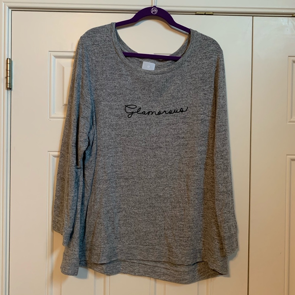 “Glamorous” Grey Sweater